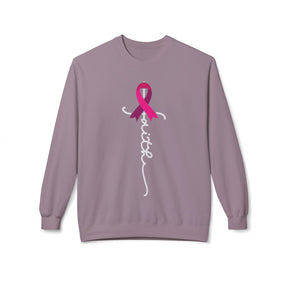 "Faith" Breast Cancer Awareness - Unisex Midweight Softstyle Fleece Crewneck Sweatshirt