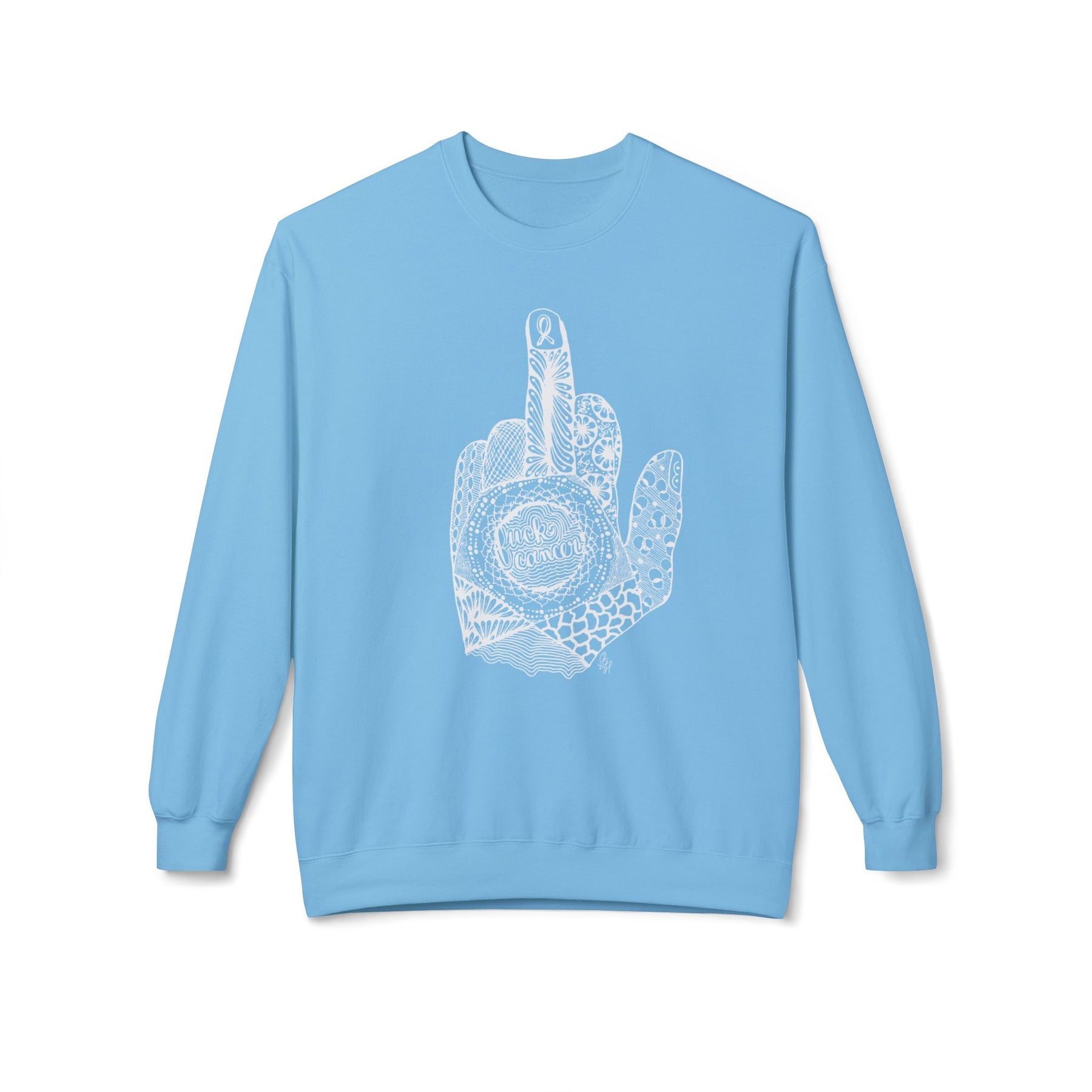 Middle Finger to Cancer - Unisex Midweight Softstyle Fleece Crewneck Sweatshirt