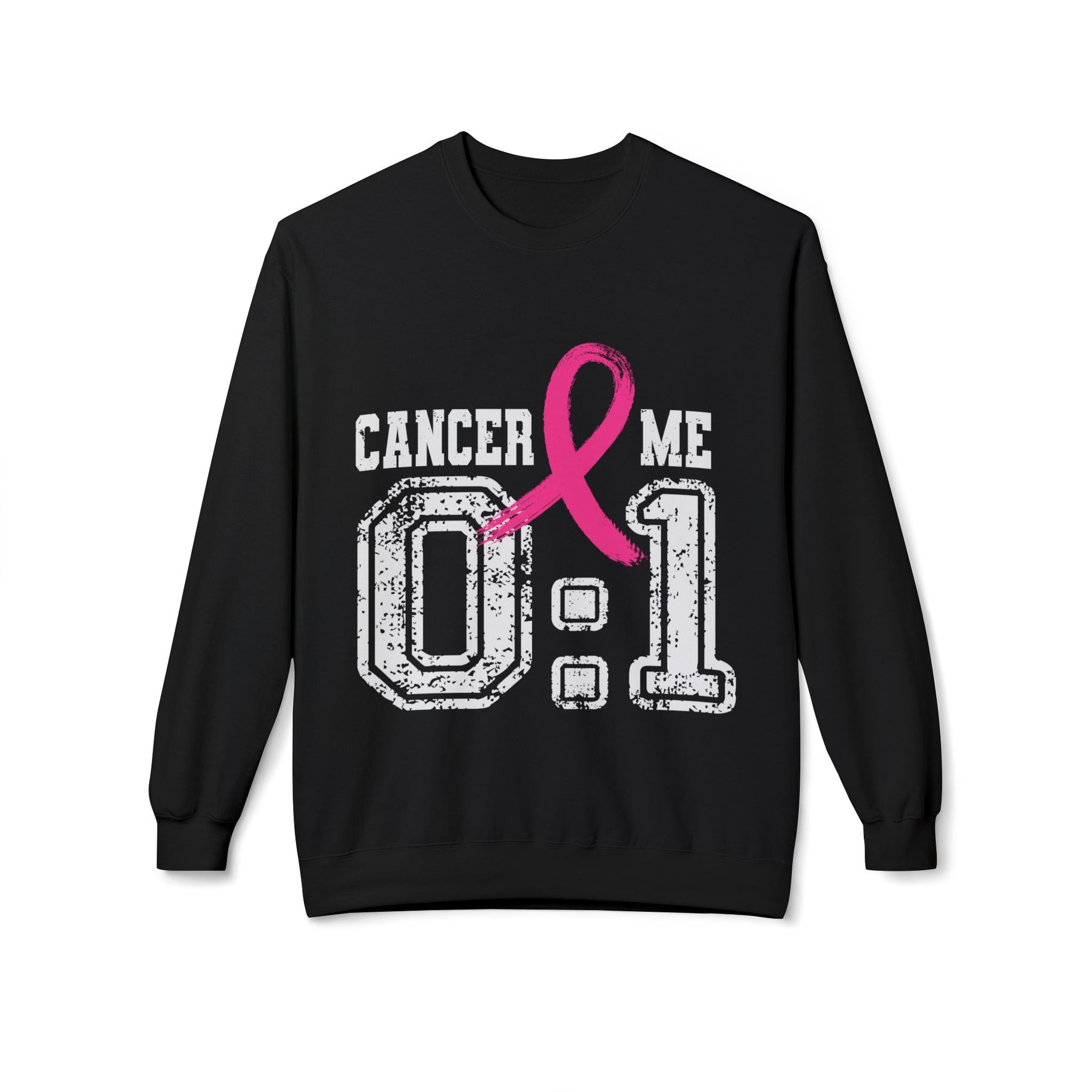 "Cancer: 0 🎗 Me: 1" Breast Cancer Awareness - Unisex Midweight Softstyle Fleece Crewneck Sweatshirt