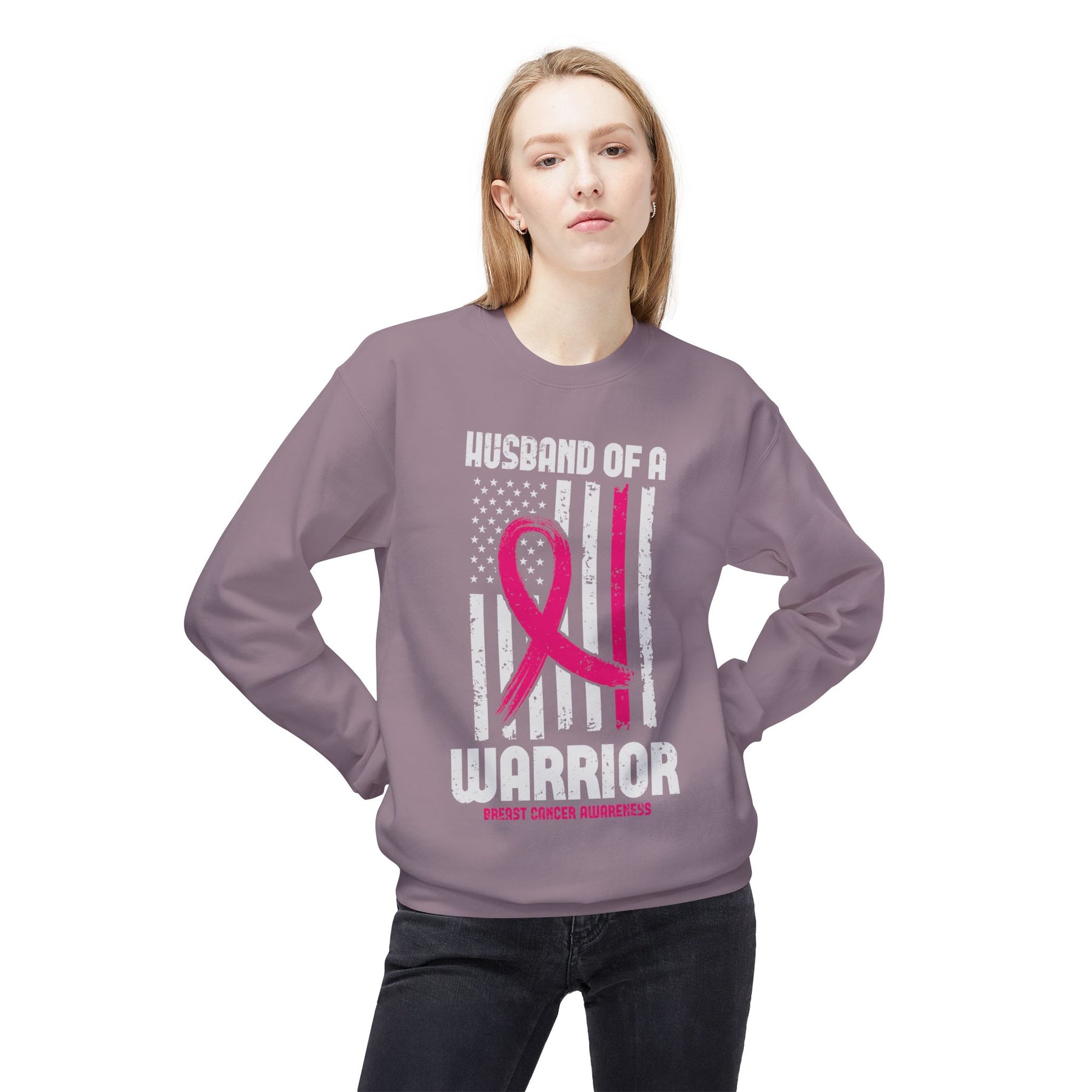 "Husband of a Warrior" - Unisex Midweight Softstyle Fleece Crewneck Sweatshirt