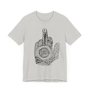 Middle Finger to Cancer - Neutral & Red Color Options - Unisex Jersey Short Sleeve Tee