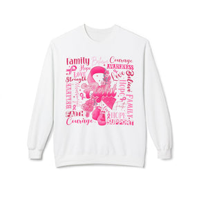 "Fight" Breast Cancer Awareness - Unisex Midweight Softstyle Fleece Crewneck Sweatshirt