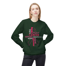 Cross & Ribbon Breast Cancer Awareness - Unisex Midweight Softstyle Fleece Crewneck Sweatshirt