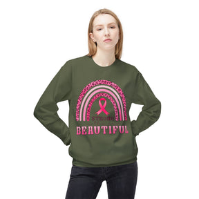 "Strong is the New Beautiful" Breast Cancer Awareness - Unisex Midweight Softstyle Fleece Crewneck Sweatshirt