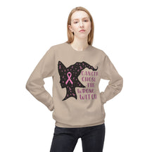 "Cancer Chose the Wrong Witch" Breast Cancer Awareness - Unisex Midweight Softstyle Fleece Crewneck Sweatshirt