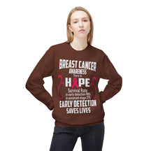 "Breast Cancer Awareness Early Detection Saves Lives" - Unisex Midweight Softstyle Fleece Crewneck Sweatshirt