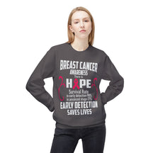 "Breast Cancer Awareness Early Detection Saves Lives" - Unisex Midweight Softstyle Fleece Crewneck Sweatshirt