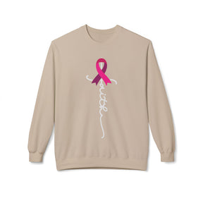 "Faith" Breast Cancer Awareness - Unisex Midweight Softstyle Fleece Crewneck Sweatshirt