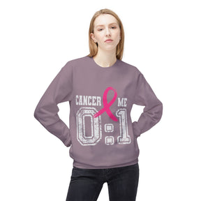 "Cancer: 0 🎗 Me: 1" Breast Cancer Awareness - Unisex Midweight Softstyle Fleece Crewneck Sweatshirt