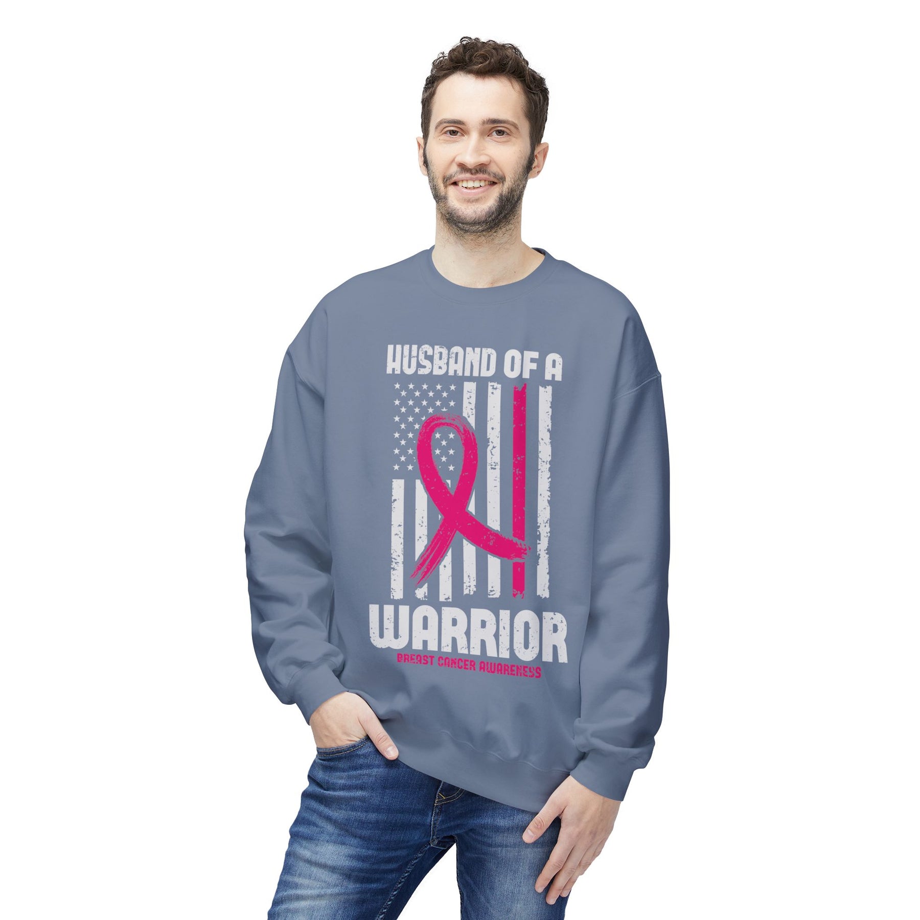 "Husband of a Warrior" - Unisex Midweight Softstyle Fleece Crewneck Sweatshirt