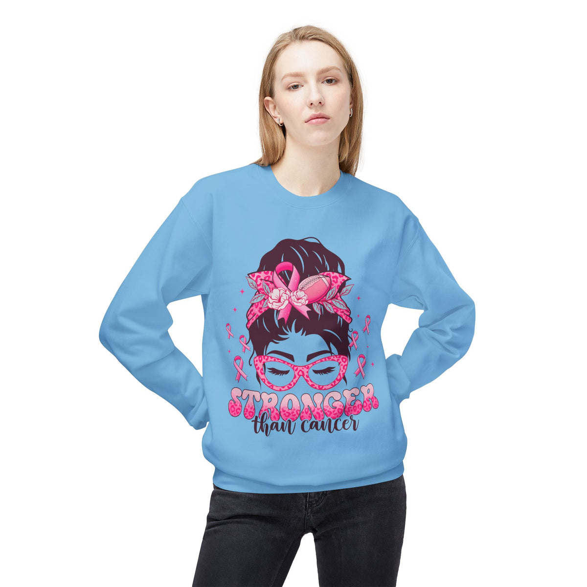 "Stronger Than Cancer" - Unisex Midweight Softstyle Fleece Crewneck Sweatshirt