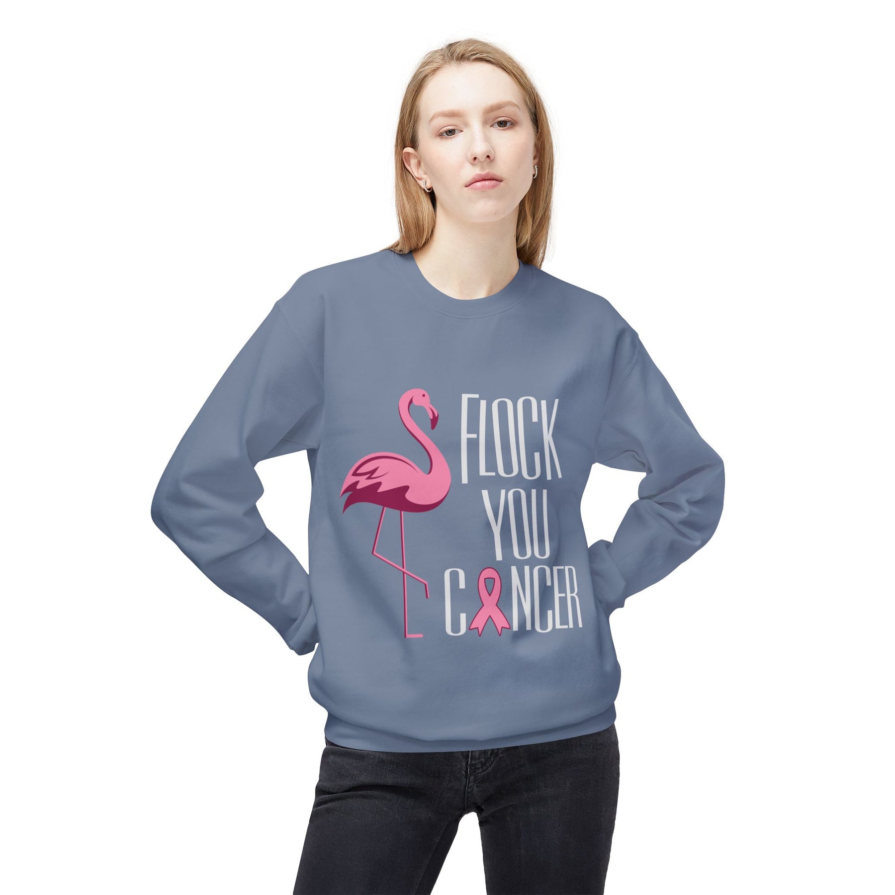 "Flock You Cancer" - Unisex Midweight Softstyle Fleece Crewneck Sweatshirt