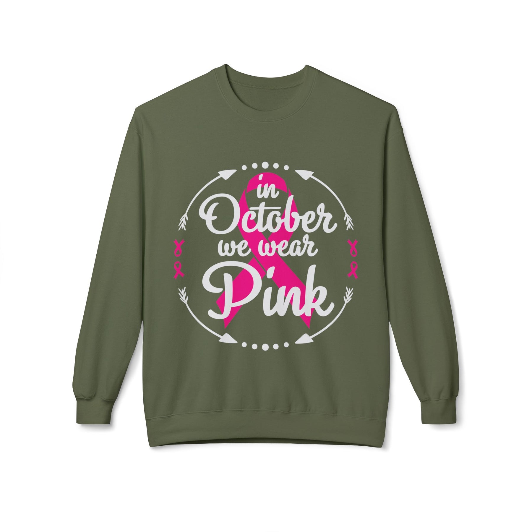 "In October We Wear Pink" - Unisex Midweight Softstyle Fleece Crewneck Sweatshirt