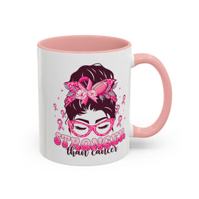 "Stronger Than Cancer" Accent Coffee Mug (11, 15oz)