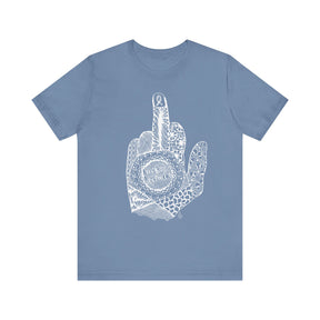 Middle Finger to Cancer - Blue Color Options Unisex Jersey Short Sleeve Tee