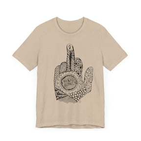 Middle Finger to Cancer - Neutral & Red Color Options - Unisex Jersey Short Sleeve Tee