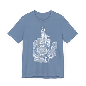 Middle Finger to Cancer - Blue Color Options Unisex Jersey Short Sleeve Tee