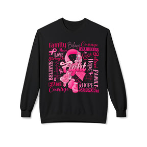 "Fight" Breast Cancer Awareness - Unisex Midweight Softstyle Fleece Crewneck Sweatshirt