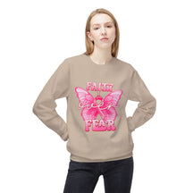 "Faith Over Fear" Breast Cancer Awareness - Unisex Midweight Softstyle Fleece Crewneck Sweatshirt