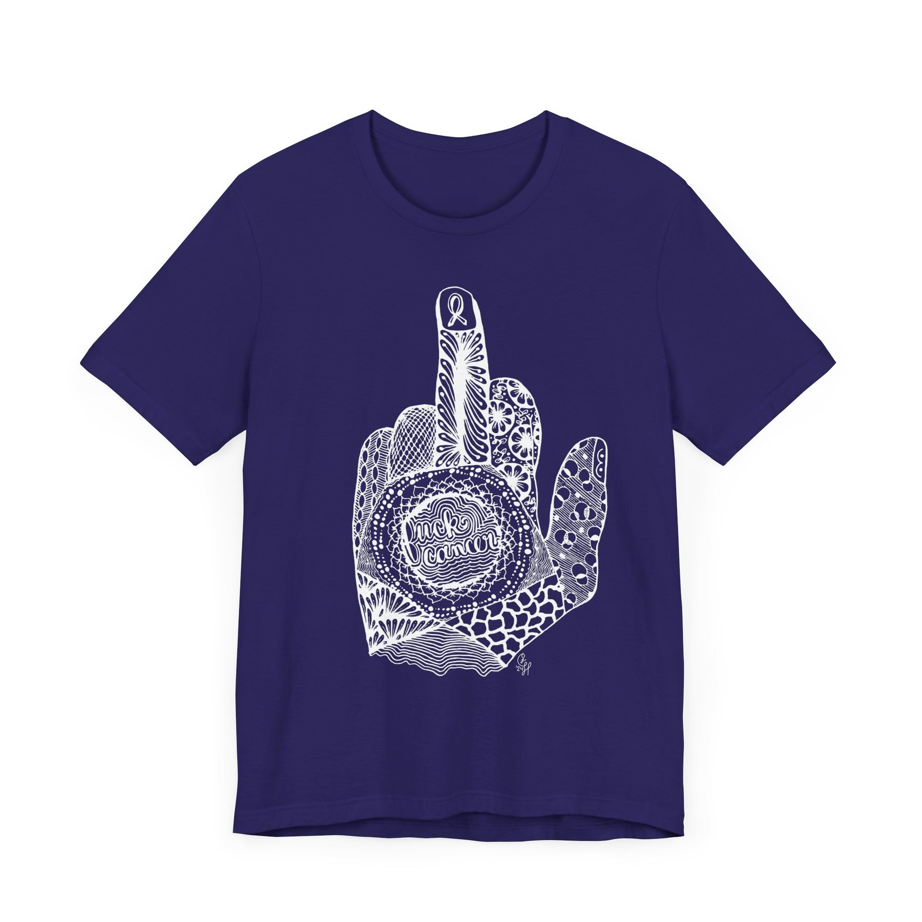 Middle Finger to Cancer - Pink Color Options - Unisex Jersey Short Sleeve Tee