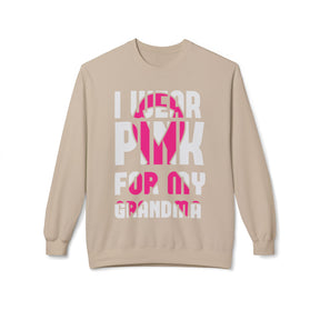 "I Wear Pink For My Grandma" - Unisex Midweight Softstyle Fleece Crewneck Sweatshirt