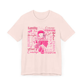 "Fight" Ribbon and Glove Breast Cancer Awareness - Unisex Jersey Short Sleeve Tee