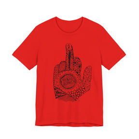 Middle Finger to Cancer - Neutral & Red Color Options - Unisex Jersey Short Sleeve Tee