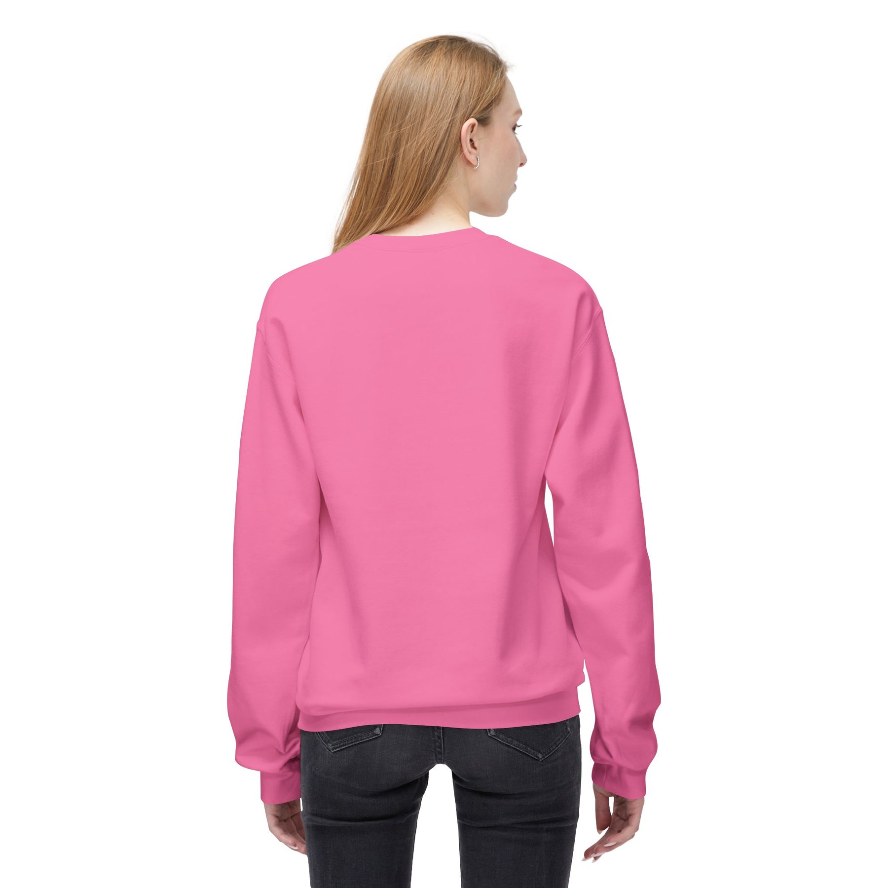 "Cancer Chose the Wrong Witch" Breast Cancer Awareness - Unisex Midweight Softstyle Fleece Crewneck Sweatshirt