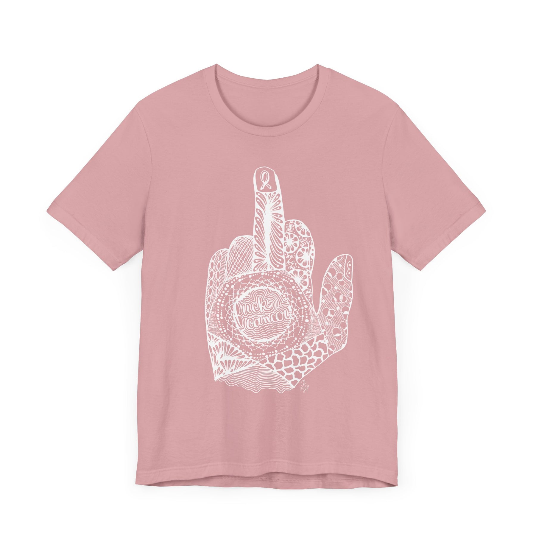 Middle Finger to Cancer - Pink Color Options - Unisex Jersey Short Sleeve Tee