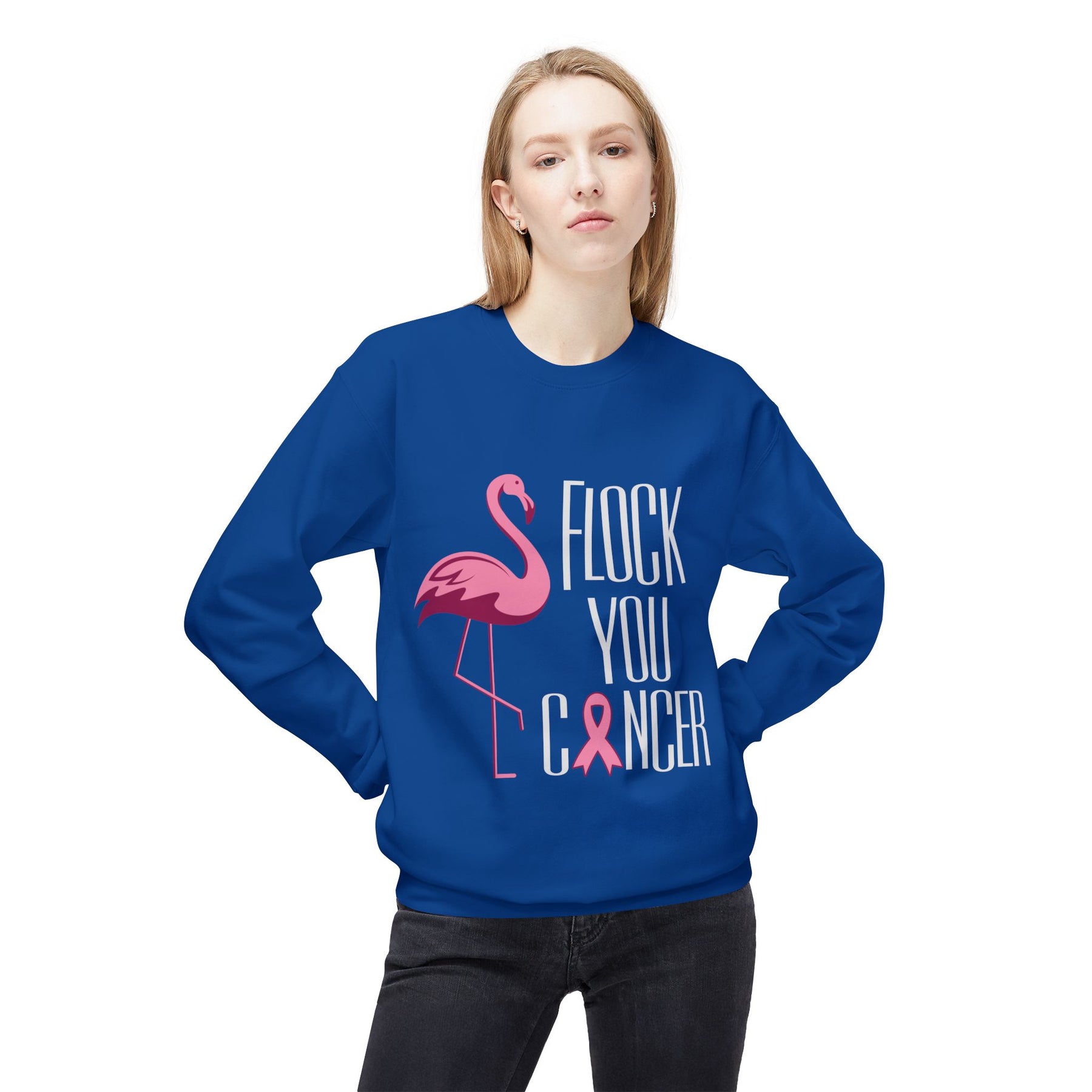 "Flock You Cancer" - Unisex Midweight Softstyle Fleece Crewneck Sweatshirt