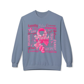 "Fight" Breast Cancer Awareness - Unisex Midweight Softstyle Fleece Crewneck Sweatshirt