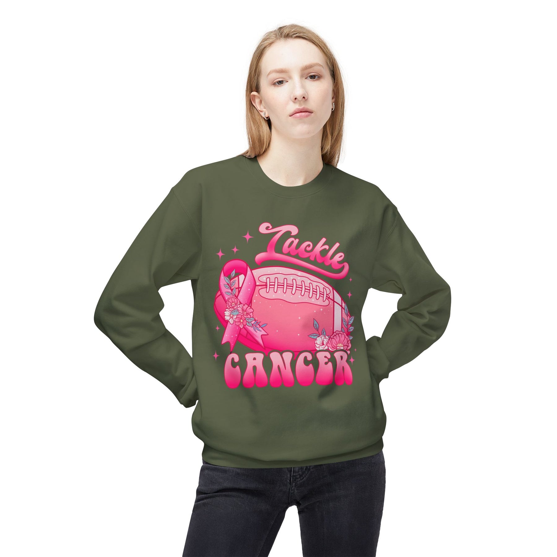 "Tackle Cancer" - Unisex Midweight Softstyle Fleece Crewneck Sweatshirt