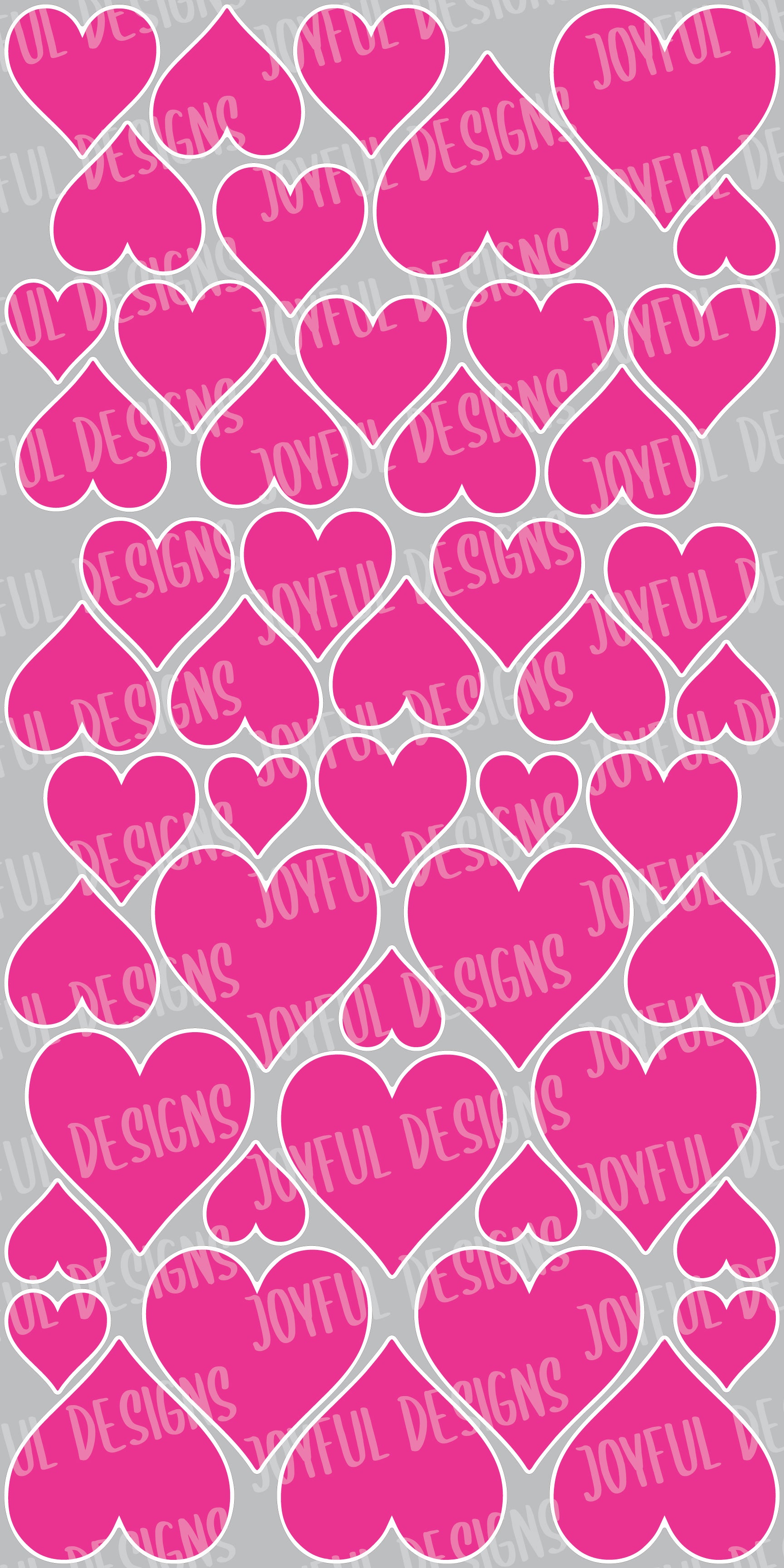 50 PINK hearts