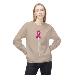 "Faith" Breast Cancer Awareness - Unisex Midweight Softstyle Fleece Crewneck Sweatshirt