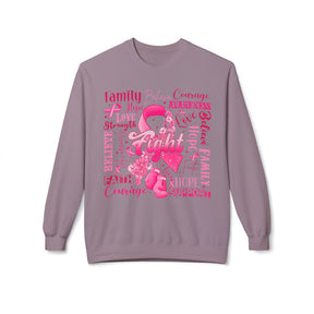 "Fight" Breast Cancer Awareness - Unisex Midweight Softstyle Fleece Crewneck Sweatshirt