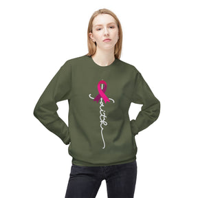 "Faith" Breast Cancer Awareness - Unisex Midweight Softstyle Fleece Crewneck Sweatshirt