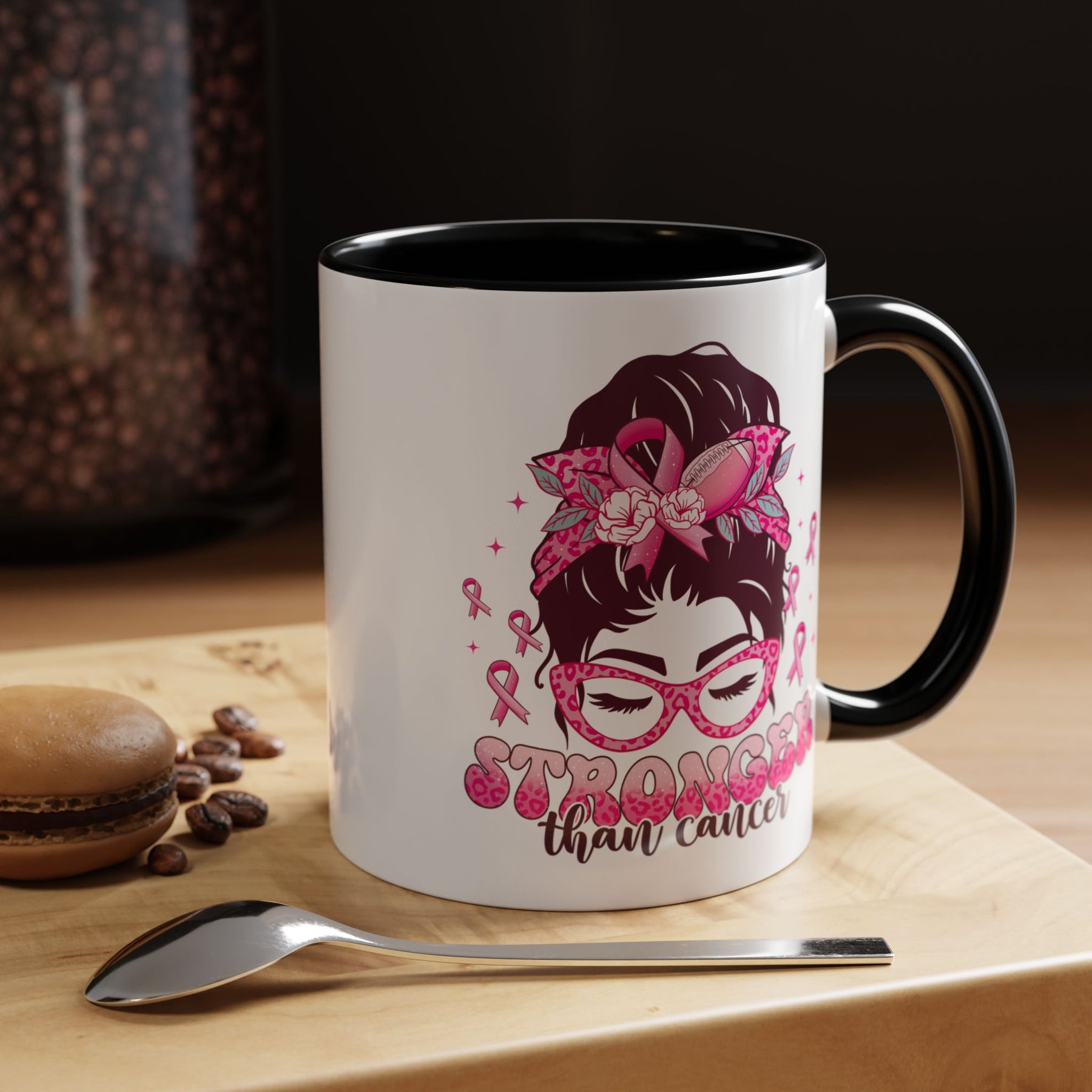 "Stronger Than Cancer" Accent Coffee Mug (11, 15oz)