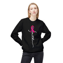 "Faith" Breast Cancer Awareness - Unisex Midweight Softstyle Fleece Crewneck Sweatshirt