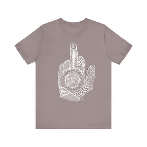 Middle Finger to Cancer - Neutral & Red Color Options - Unisex Jersey Short Sleeve Tee