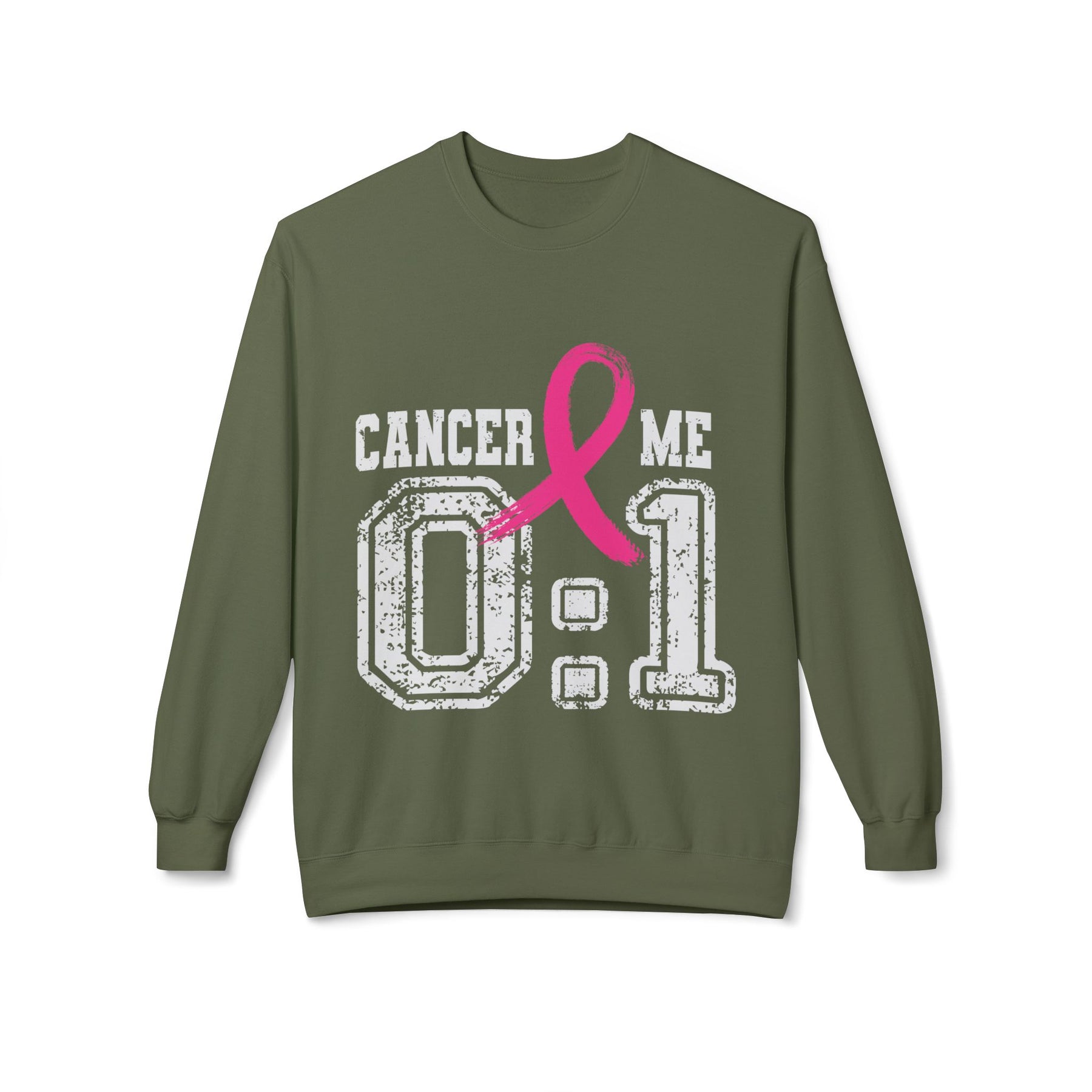 "Cancer: 0 🎗 Me: 1" Breast Cancer Awareness - Unisex Midweight Softstyle Fleece Crewneck Sweatshirt