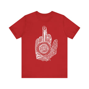 Middle Finger to Cancer - Neutral & Red Color Options - Unisex Jersey Short Sleeve Tee