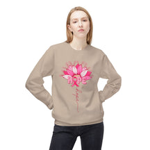 "Hope" Flower Breast Cancer Awareness - Unisex Midweight Softstyle Fleece Crewneck Sweatshirt