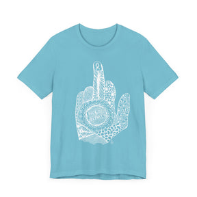 Middle Finger to Cancer - Blue Color Options Unisex Jersey Short Sleeve Tee