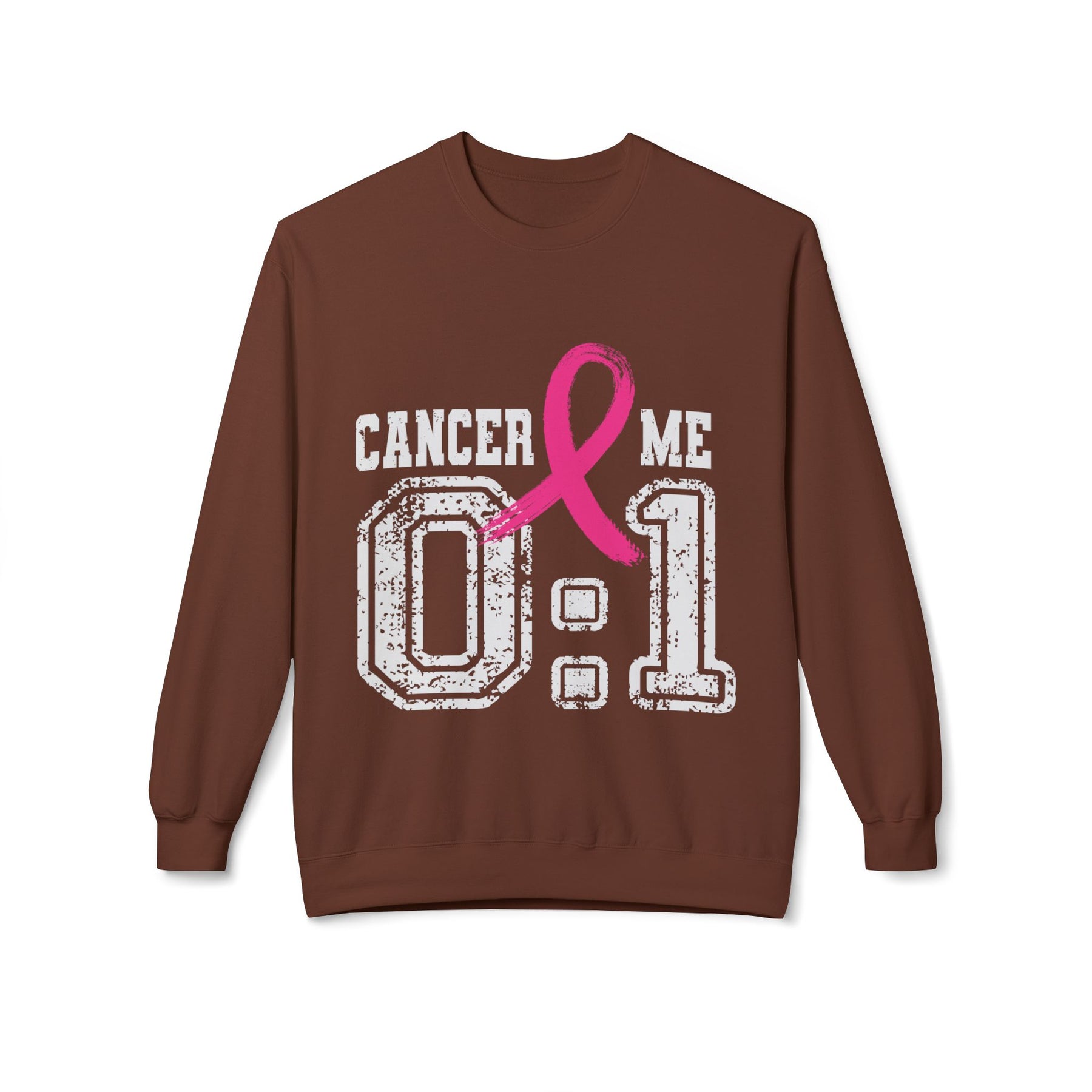 "Cancer: 0 🎗 Me: 1" Breast Cancer Awareness - Unisex Midweight Softstyle Fleece Crewneck Sweatshirt