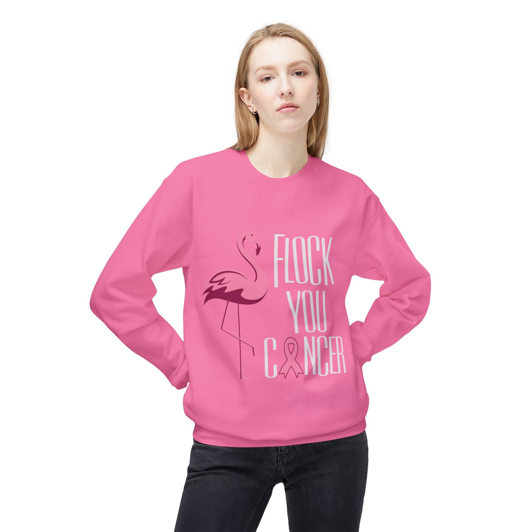 "Flock You Cancer" - Unisex Midweight Softstyle Fleece Crewneck Sweatshirt