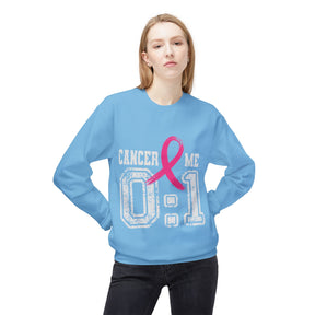 "Cancer: 0 🎗 Me: 1" Breast Cancer Awareness - Unisex Midweight Softstyle Fleece Crewneck Sweatshirt