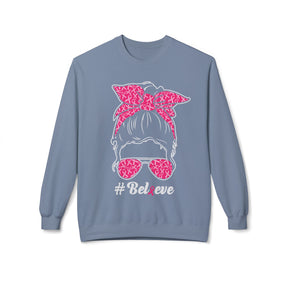 "#Bel🎗eve" - Unisex Midweight Softstyle Fleece Crewneck Sweatshirt