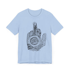 Middle Finger to Cancer - Blue Color Options Unisex Jersey Short Sleeve Tee