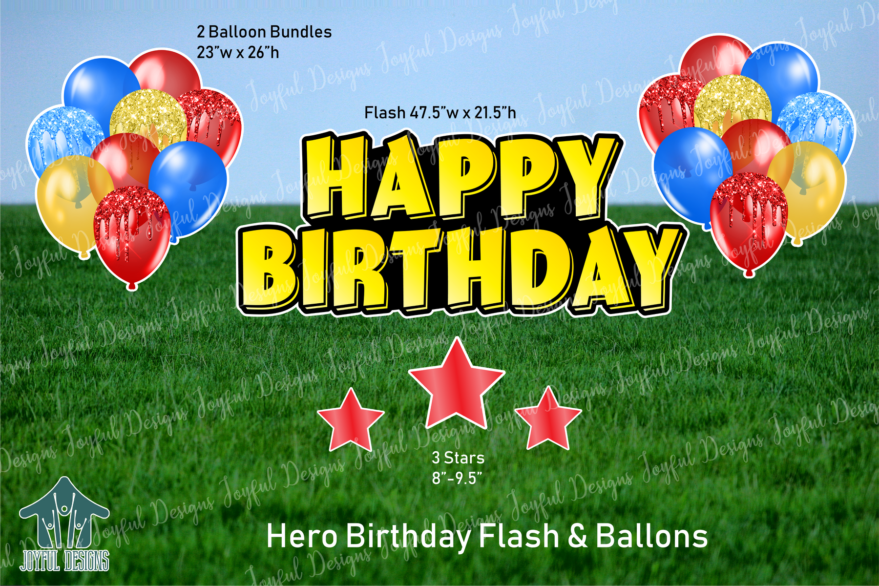 Hero Birthday Centerpiece & Balloons