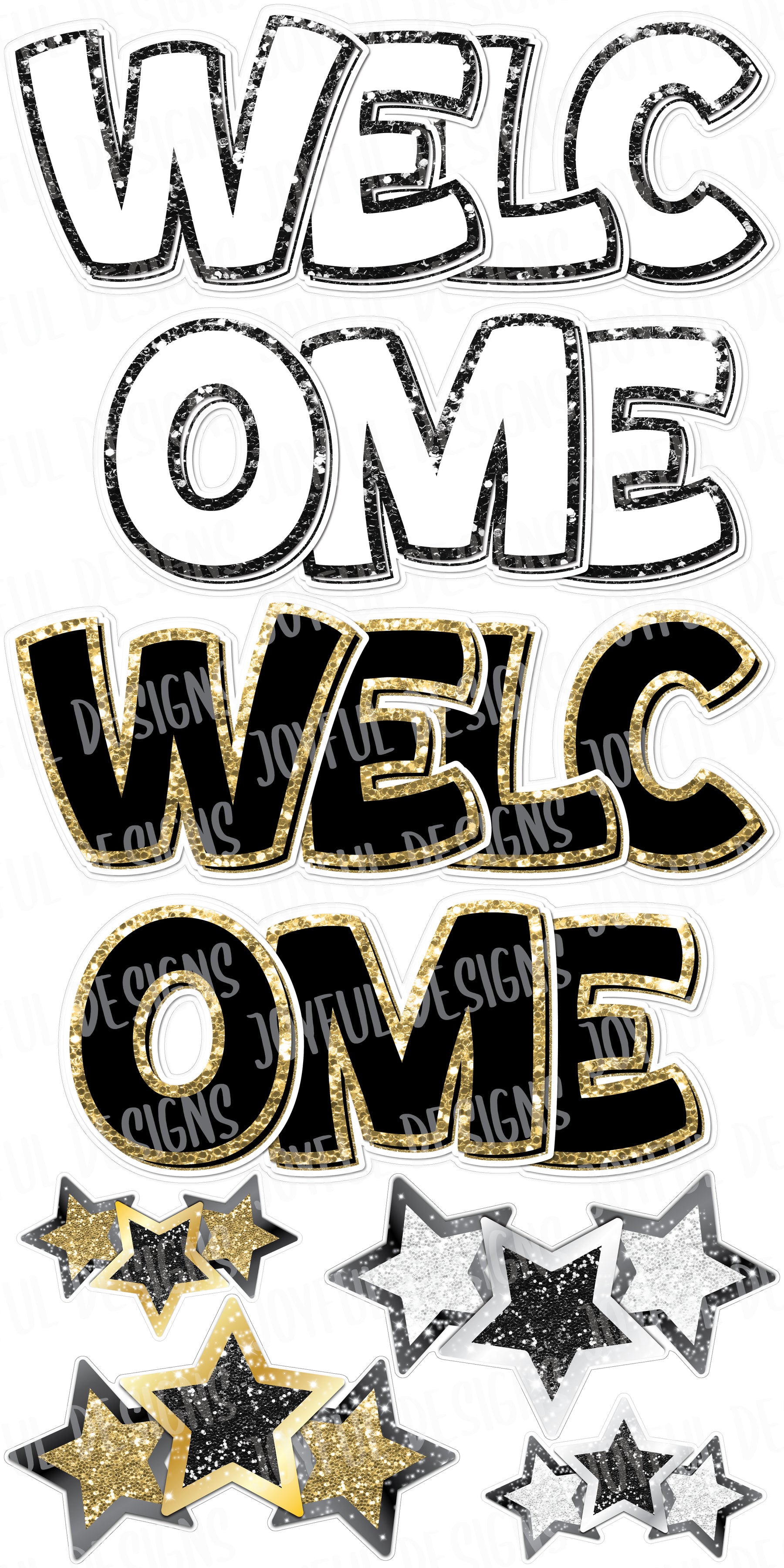 2 Welcome Quick Sets - 18" tall - Bouncy Font SCHOOL